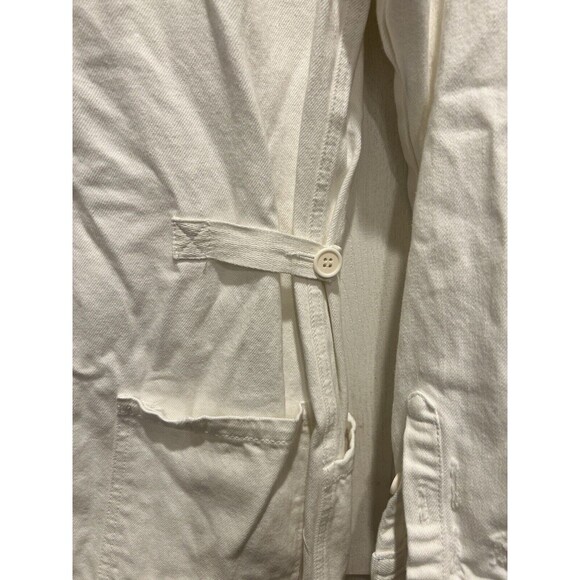 Pistola Freda White Denim Long Sleeve Button Front Romper Women’s Sz Small - Picture 9 of 10